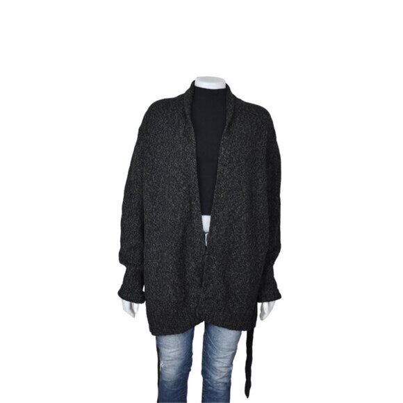 Levi's Knit Tie Cardigan Sweater Wool Blend Black Gray Size XL - Picture 6 of 9